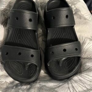 CROCS Black Crush Perforated Slide Sandals